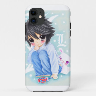 Niedlicher Animejunge mit Lutscher- und iPhone 11 Hülle