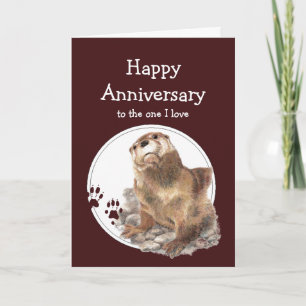 Niedlicher Anniversary Otter I Liebe Benutzerdefin Karte