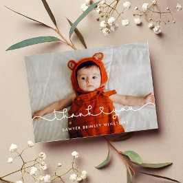 Niedlicher Anschluss Herzstück Schriftart Babydusc Dankeskarte