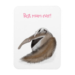 Niedlicher Anteater- und Baby-Magnet "Beste Mama a Magnet