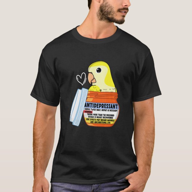 Niedlicher Antidepressiv Papagei I Gelber Mönch T-Shirt (Vorderseite)