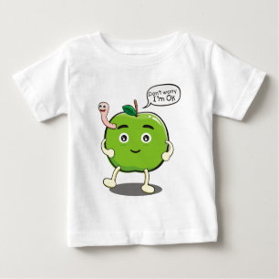 niedlicher Apfel mit niedlichem Wurm Baby T-shirt