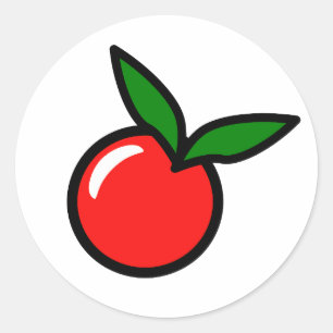 Niedlicher Apple Cherry Red Fruit Spaß Küche Carto Runder Aufkleber