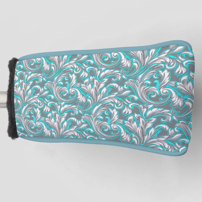 Niedlicher Aqua-Grauschatten Golf Headcover (Vorderseite)