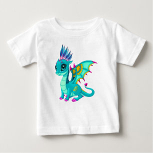 Niedlicher Aquamariner Drache Baby T-shirt