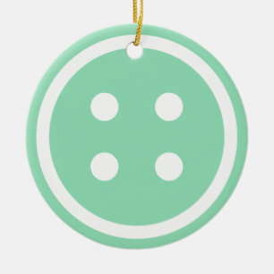 Niedlicher Aquamariner Nähknopf Keramikornament