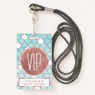 Niedlicher Aquamariner rosa Glitzer Wasserfarbe Me Ausweis