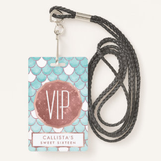 Niedlicher Aquamariner rosa Glitzer Wasserfarbe Me Ausweis