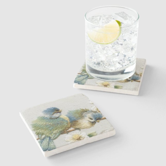 niedlicher aquamariner tadelloser grüner steinuntersetzer (Seitenansicht)