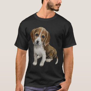 Niedlicher Aquarell Beagle Welpenhundemalerei Tren T-Shirt
