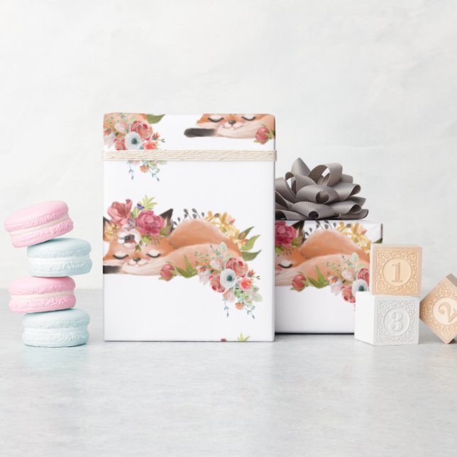 Niedlicher Aquarellfuchs Geschenkpapier (Babyparty)