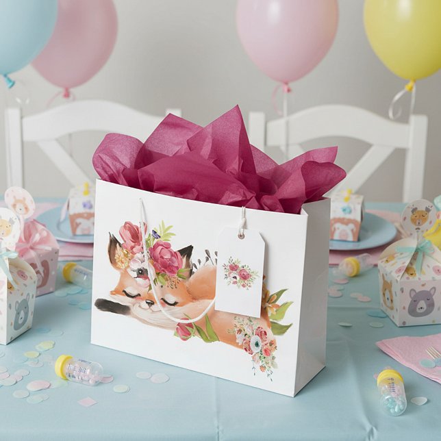Niedlicher Aquarellfuchs Große Geschenktüte (Von Creator hochgeladen)