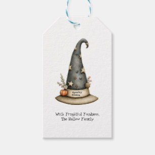 Niedlicher Aquarellhut "mit beängstigender Fondnes Geschenkanhänger