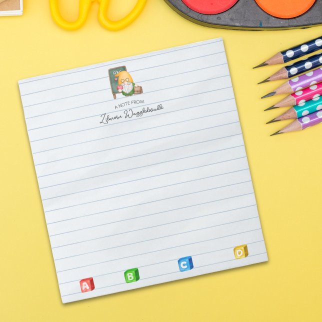 Niedlicher Aquarelllehrer mit ABCD-Cubase Notizblock (Von Creator hochgeladen)