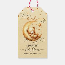 Niedlicher Aquarellschläfer auf Mond Babydusche Geschenkanhänger