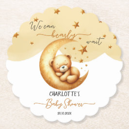 Niedlicher Aquarellschläfer auf Mond Babydusche Untersetzer