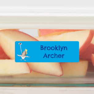 Niedlicher Archerfish Cartoon personalisiert Etiketten