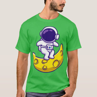 Niedlicher Astronaut auf dem Mond surfen T-Shirt