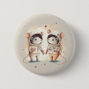 Niedlicher Astronaut Button