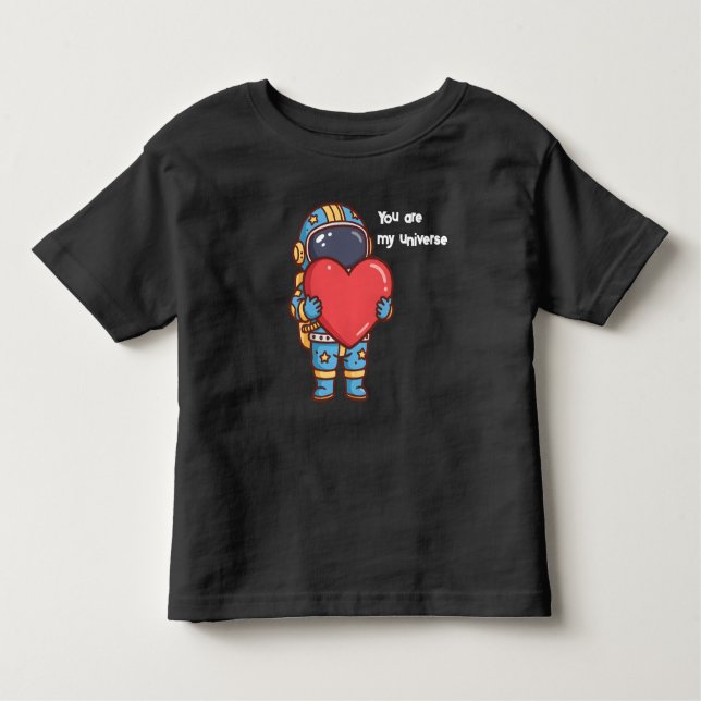 Niedlicher Astronaut, Herz meiner Universum-Liebe Kleinkind T-shirt (Vorderseite)