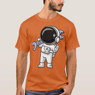 Niedlicher Astronaut Holdingfranz. Cartoon T-Shirt