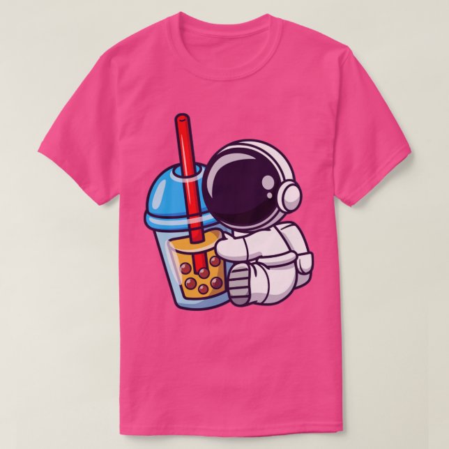 Niedlicher Astronaut mit Boba Milk Tee Cartoon1 (Design vorne)