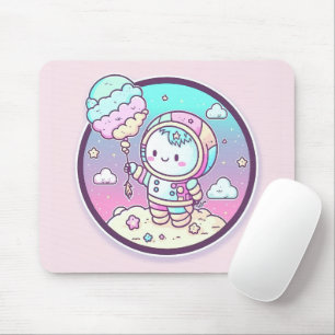 Niedlicher Astronaut mit Eiscreme-Baloon auf dem M Mousepad