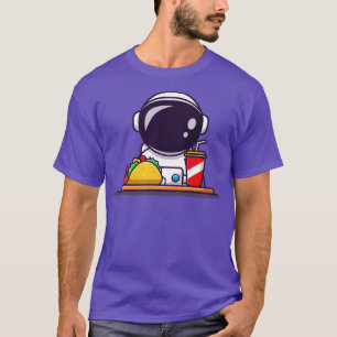 Niedlicher Astronaut mit Taco und Soda T-Shirt