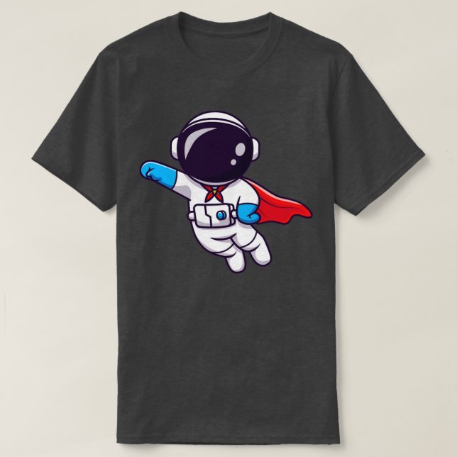 Niedlicher Astronaut Super Hero Flying 1 T-Shirt (Design vorne)
