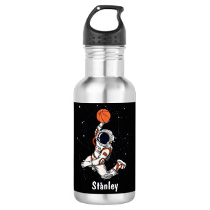 Niedlicher Astronaut Weltraumgalaxie Basketball Edelstahlflasche