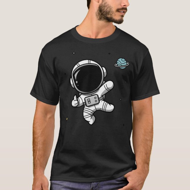 Niedlicher Astronautenraum T-Shirt (Vorderseite)