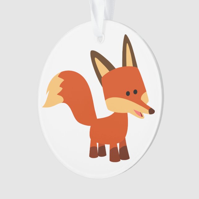 Niedlicher Astute Cartoon Fox Akryler Ornament (Vorderseite)