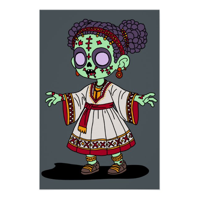Niedlicher äthiopischer Zombie Poster (Vorderseite)