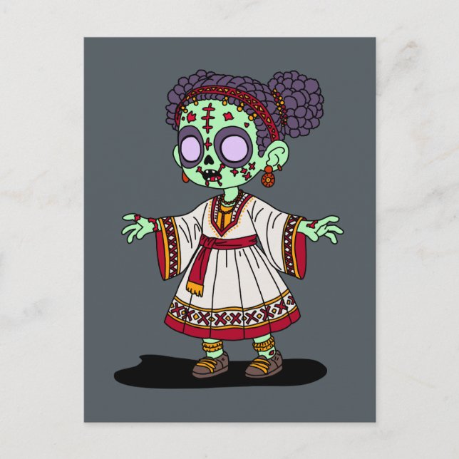 Niedlicher äthiopischer Zombie Postkarte (Vorderseite)
