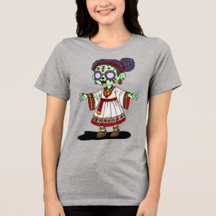 Niedlicher äthiopischer Zombie Tri-Blend Shirt