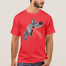 Niedlicher aufgeregter Cartoon Wolf T - Shirt
