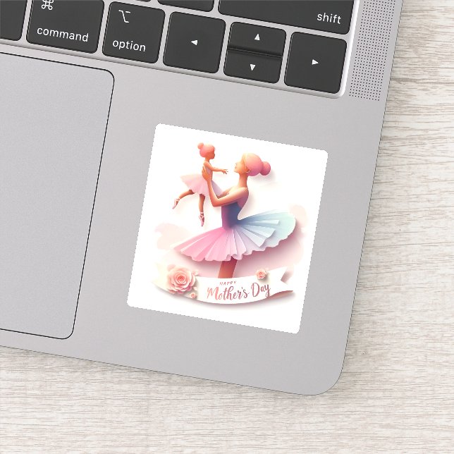 Niedlicher Aufkleber für die Mama Ballerina Silhou (Detail)