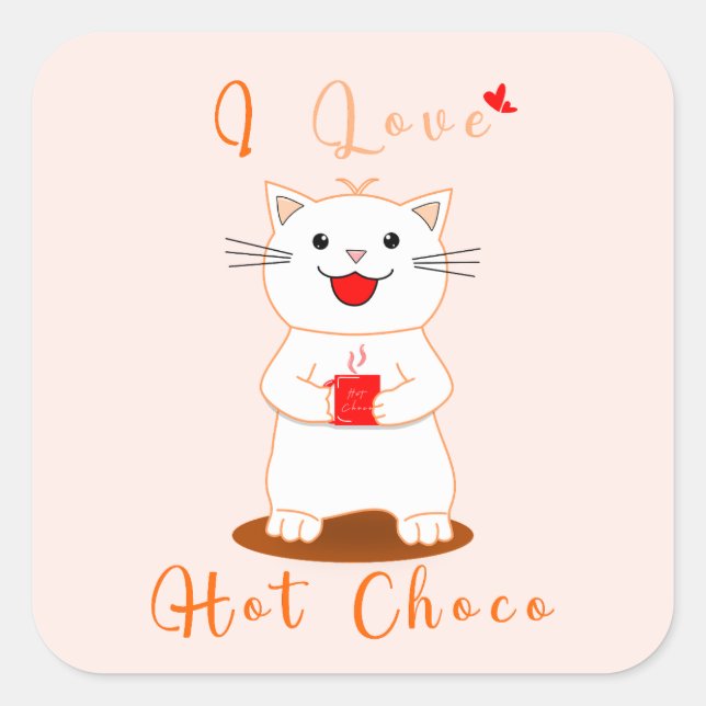 Niedlicher Aufkleber | I Liebe Hot Choco (Vorderseite)