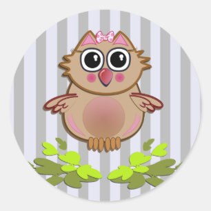 Niedlicher Aufkleber mit Baby Owl Erstflug