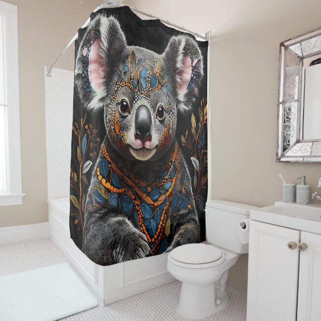 Niedlicher australischer Abstrakter Koala-Bär Duschvorhang (Beispiel)