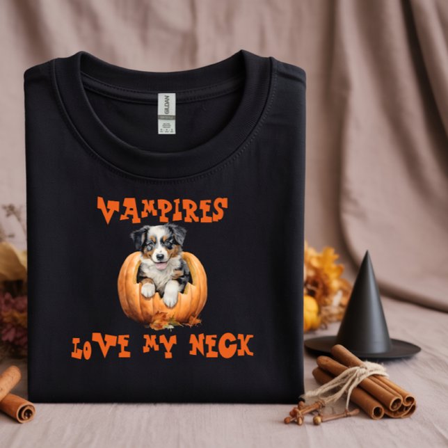 Niedlicher australischer Schäfer halloween orange  T-Shirt (Von Creator hochgeladen)