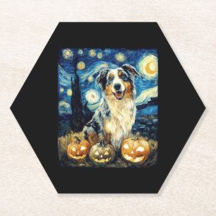 Niedlicher australischer Schäferhund Halloween Jac Untersetzer