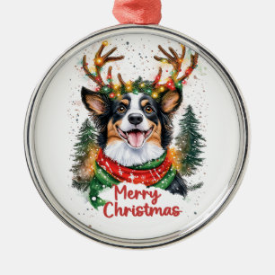 Niedlicher australischer Schäferhund Ornament Aus Metall