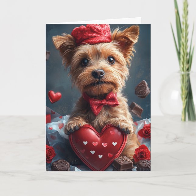 Niedlicher Australischer Terrier-Valentinstag Karte (Vorderseite)