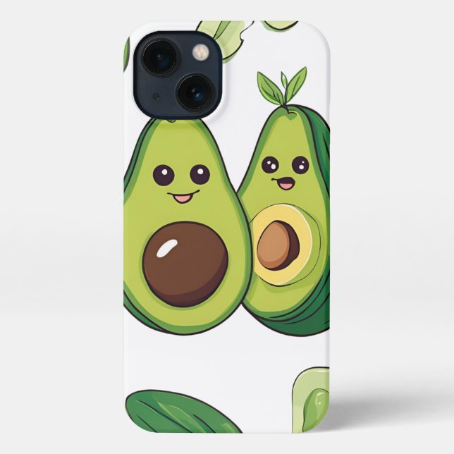 Niedlicher Avocado Couple Phone Case | Funny Kawai iPhone Hülle (Rückseite)