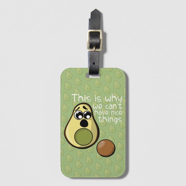 Niedlicher Avocado Das ist der Grund, warum wir ke Gepäckanhänger (Vorderseite Vertikal)