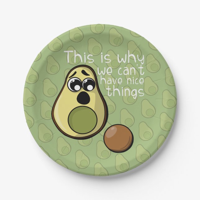 Niedlicher Avocado Das ist der Grund, warum wir ke Pappteller (Vorderseite)