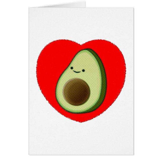 Niedlicher Avocado im Roten Herzen (Vorne)