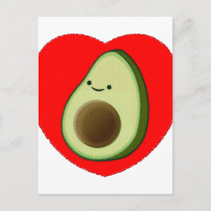 Niedlicher Avocado im Roten Herzen Postkarte