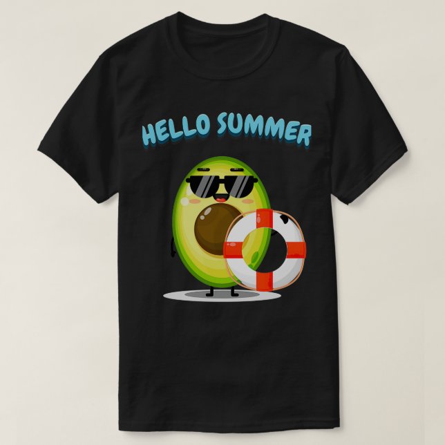 Niedlicher Avocado mit Float T-Shirt (Design vorne)